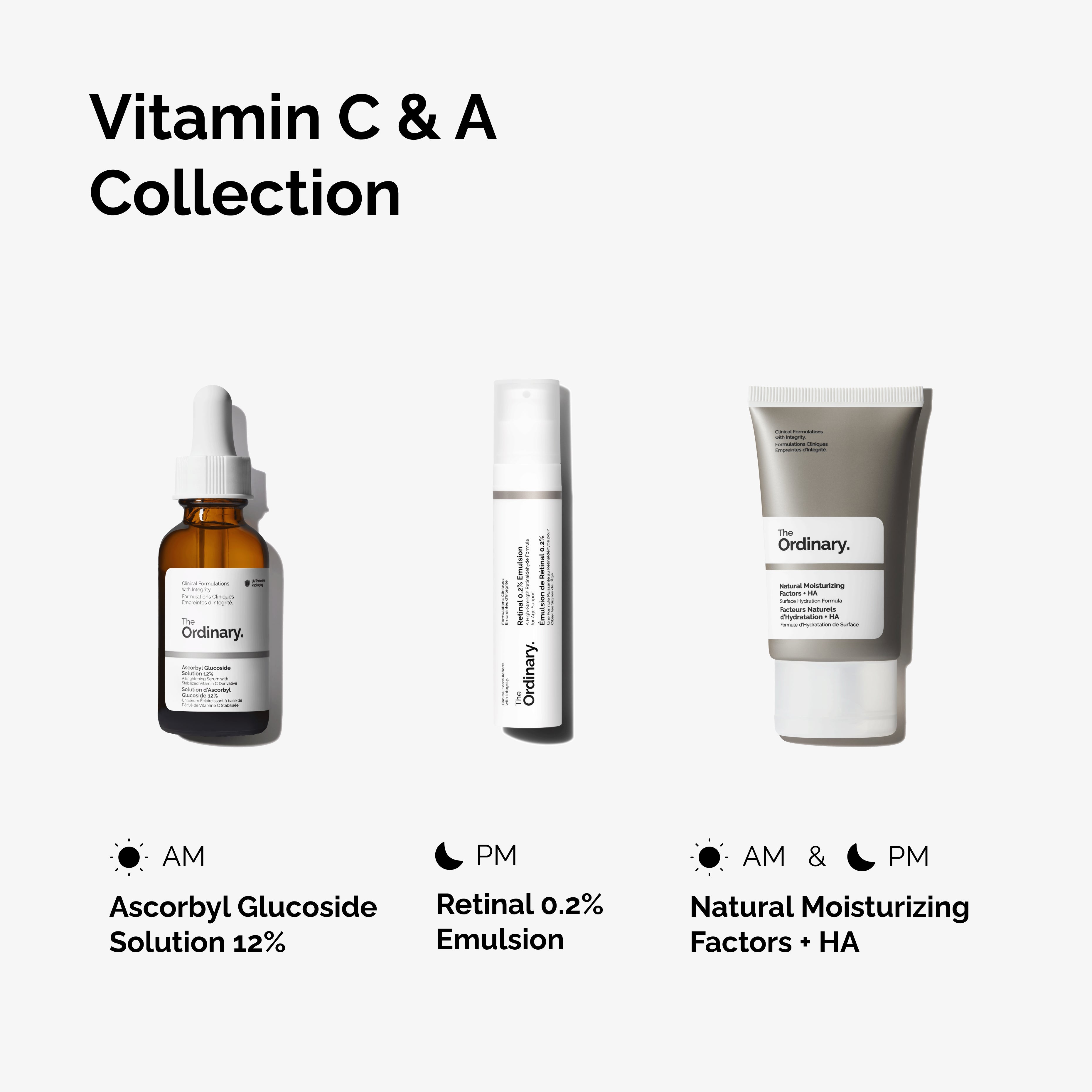 The Ordinary The Vitamin C & A Collection Set for dryness
