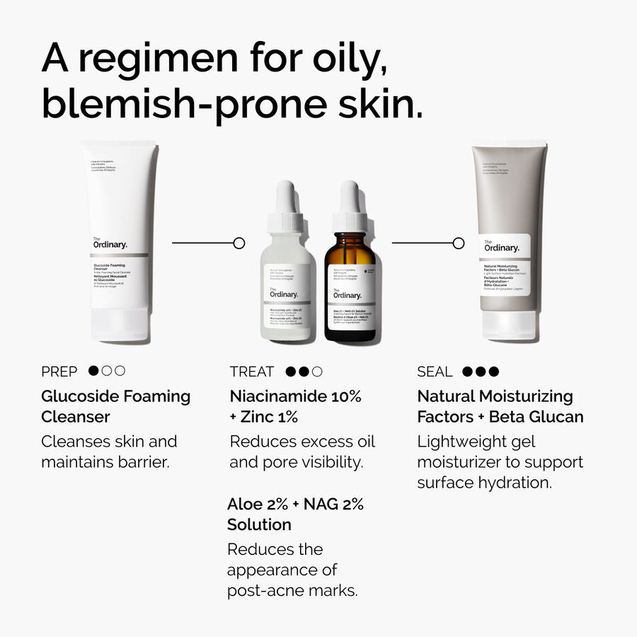 The Ordinary Niacinamide 10% + Zinc 1% Water-Based Serum for textural irregularities | 30ml/60ml, morning & evening use