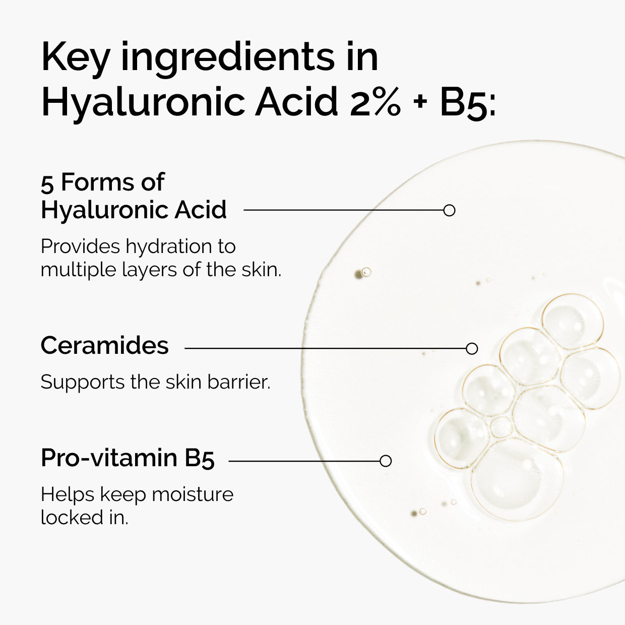 The Ordinary Hyaluronic Acid 2% + B5 (with Ceramides) Water-Based Serum for signs of aging | 30ml/60ml, morning & evenin