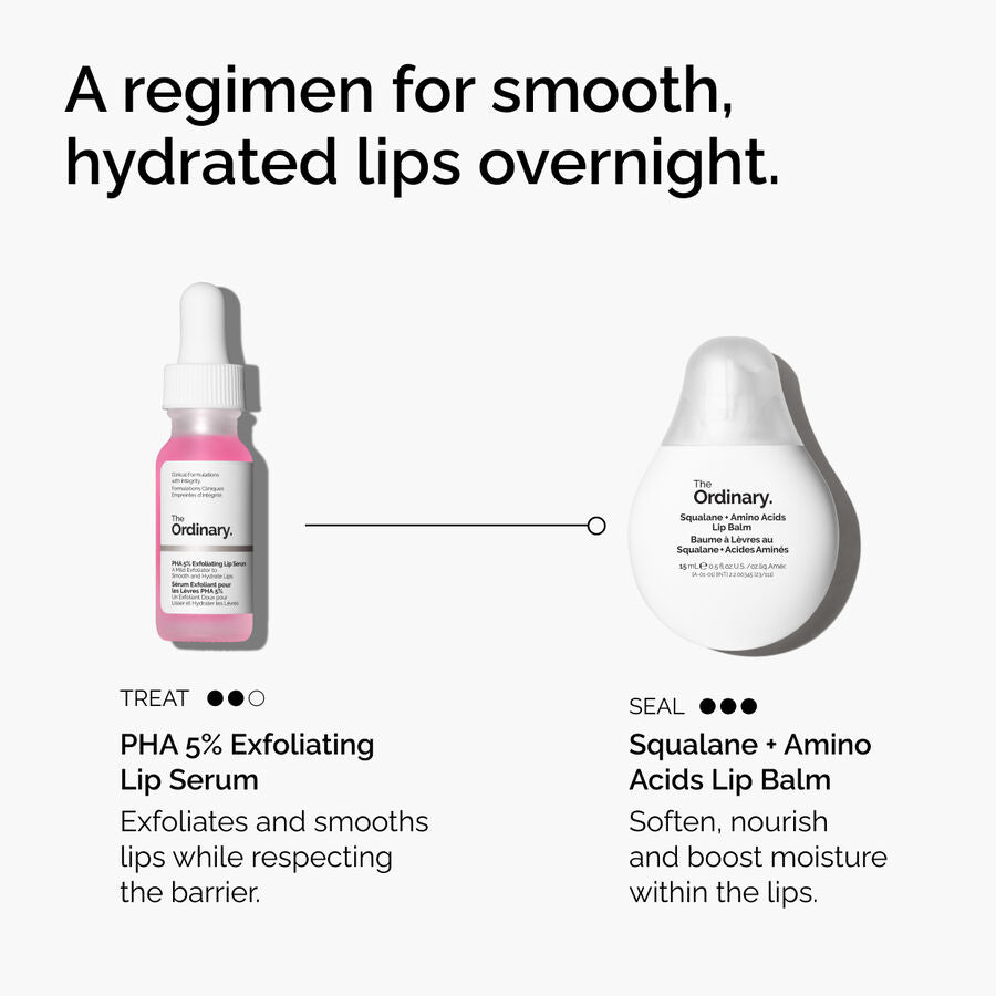 The Ordinary PHA 5% Exfoliating Lip Serum for dryness | 15ml, evening use