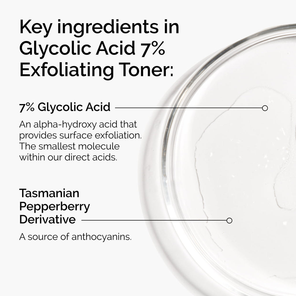 The Ordinary Glycolic Acid 7% Exfoliating Toner for dullness | 100ml/240ml, evening use