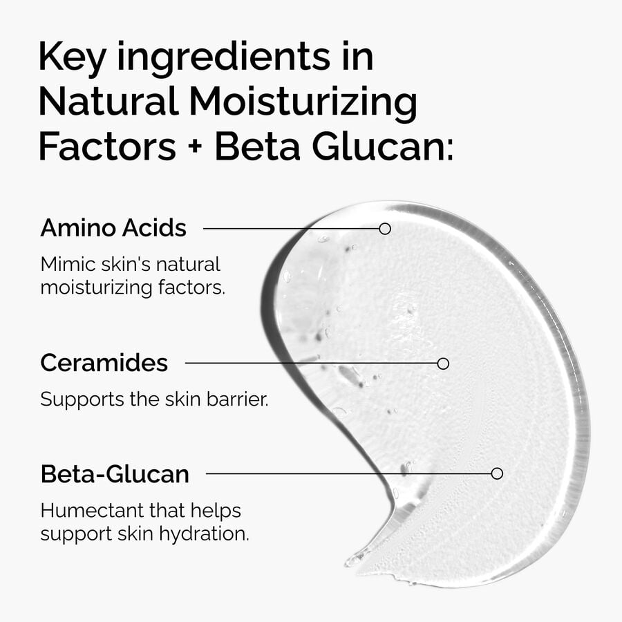 The Ordinary Natural Moisturizing Factors + Beta Glucan Moisturizer for dryness | 30ml/100ml, morning & evening use