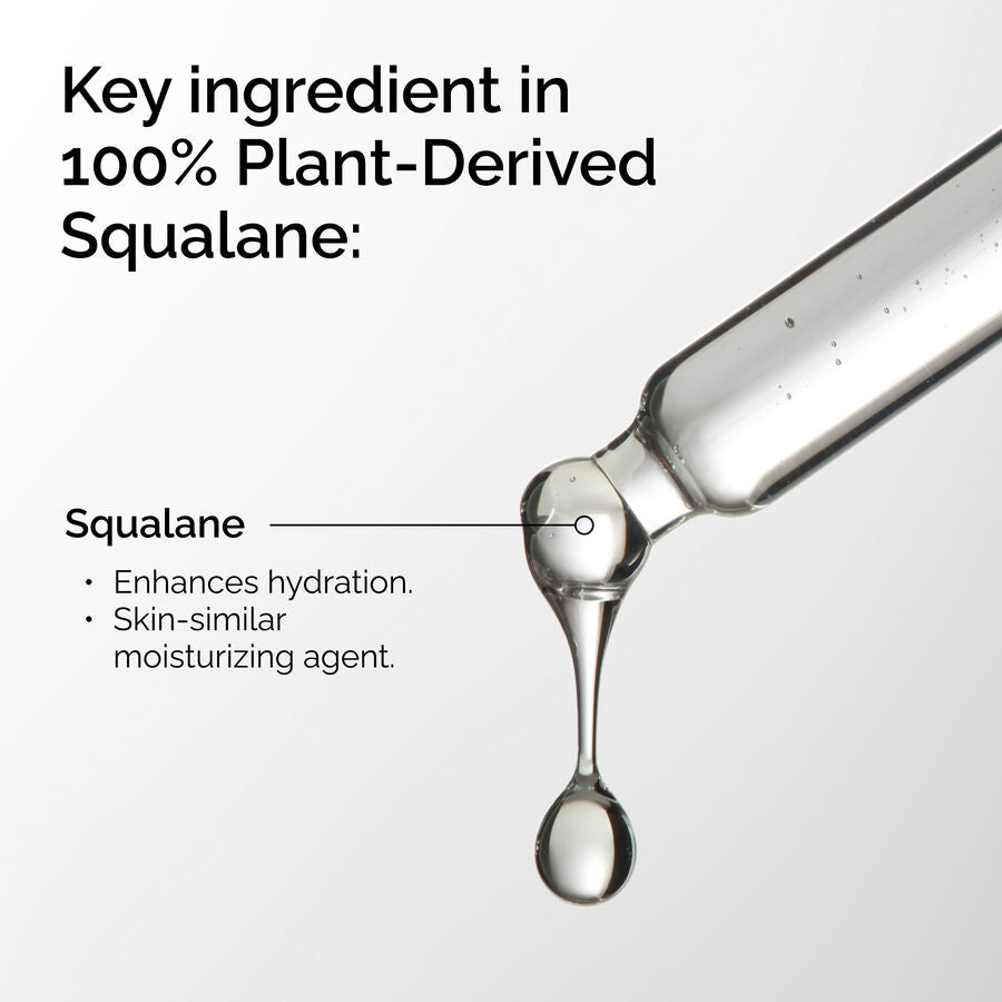The Ordinary 100% Plant-Derived Squalane Anhydrous Serum for dryness | 30ml, morning & evening use