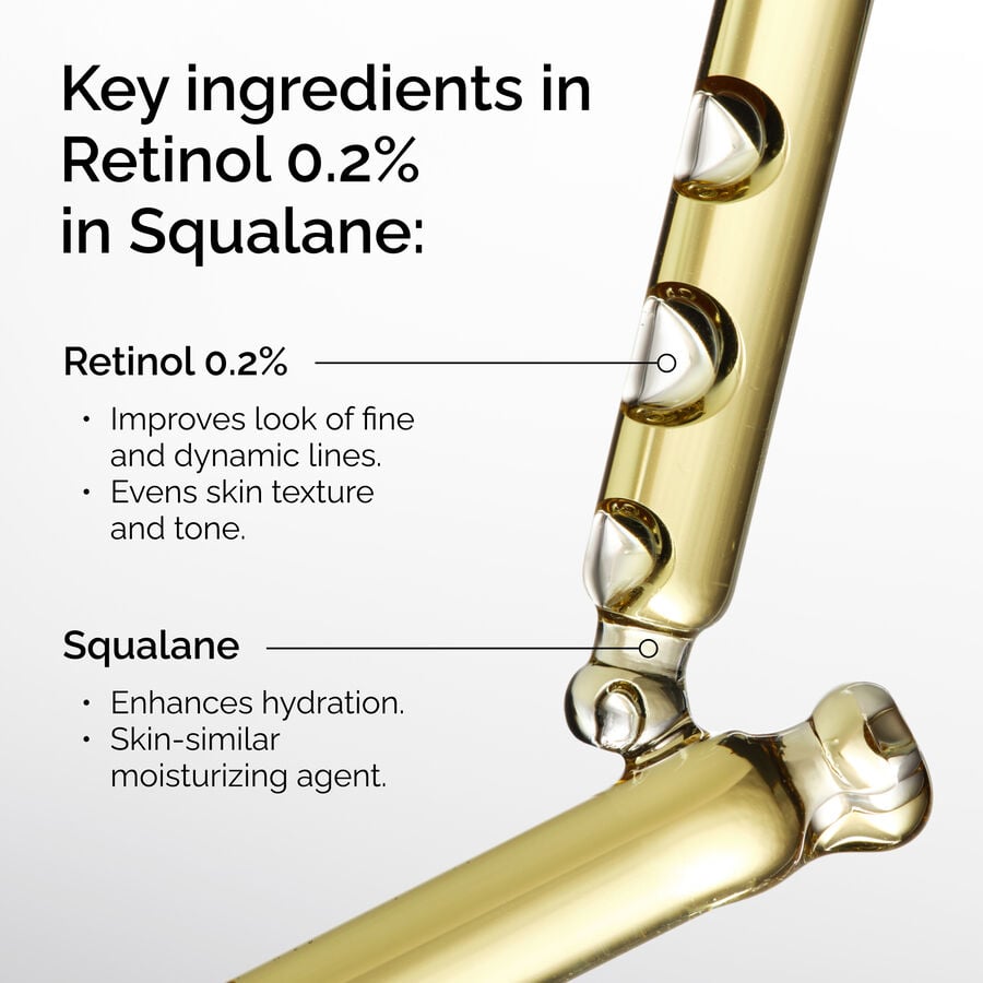 The Ordinary Retinol 0.2% in Squalane Anhydrous Serum for signs of aging | 30ml, evening use