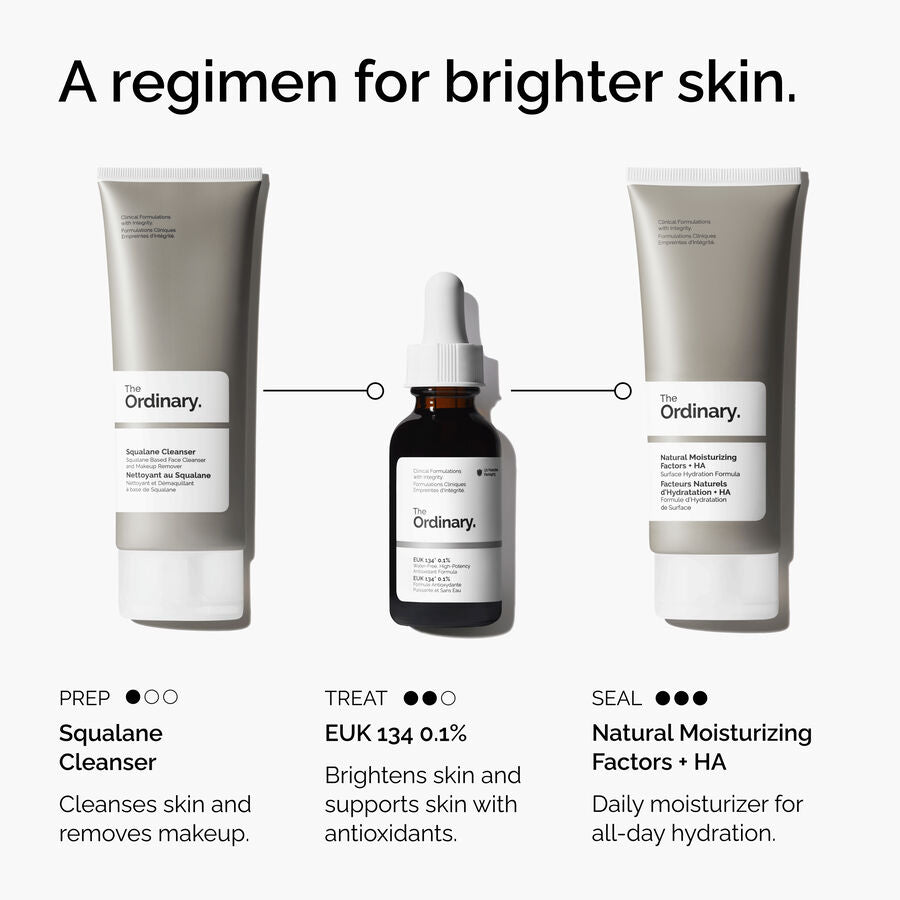 The Ordinary EUK 134 0.1% Anhydrous Serum for antioxidant support | 30ml, morning & evening use