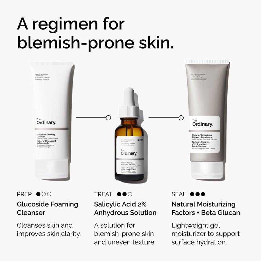 The Ordinary Salicylic Acid 2% Anhydrous Solution for signs of congestion | 30ml, morning & evening use