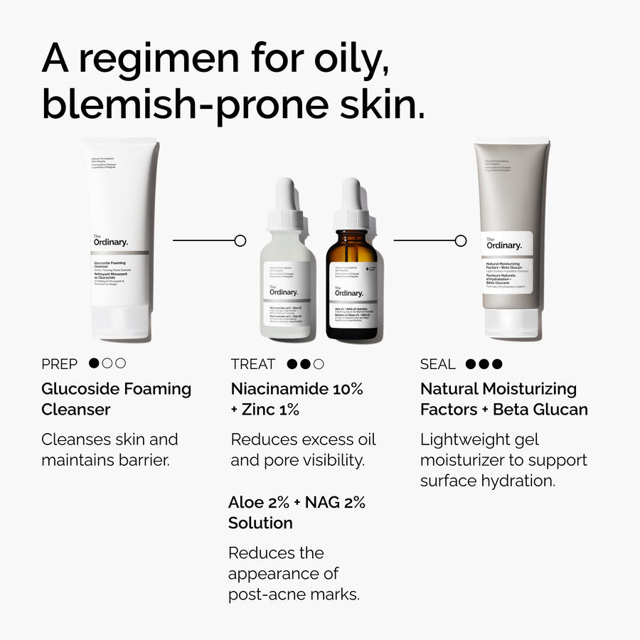 The Ordinary Aloe 2% + NAG 2% Solution Water-Based Serum for uneven skin tone | 30ml, morning & evening use