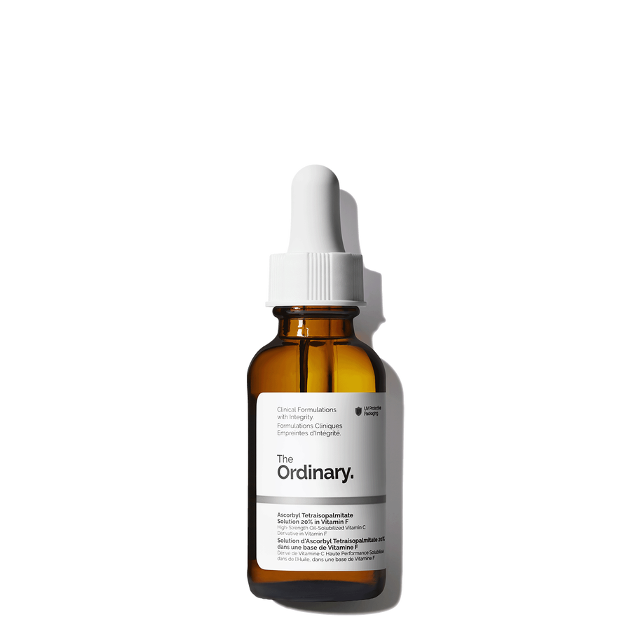 The Ordinary Ascorbyl Tetraisopalmitate Solution 20% in Vitamin F Anhydrous Serum for signs of aging | 30ml, morning & e