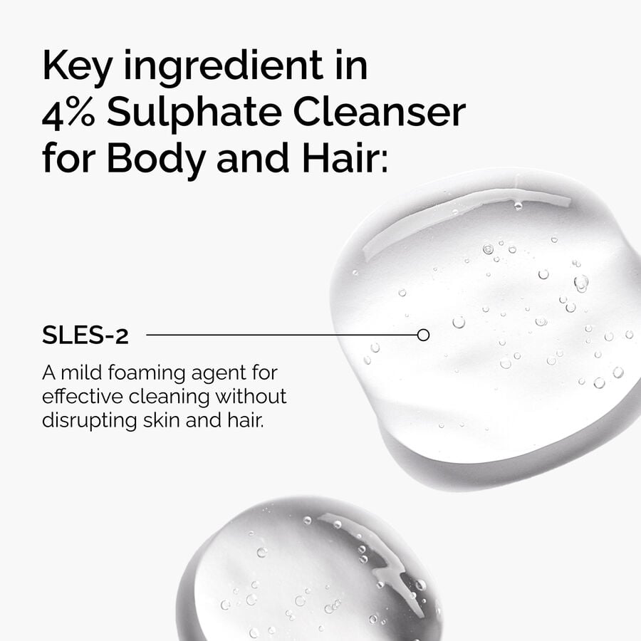 The Ordinary Sulphate 4% Cleanser for Body and Hair Shampoo for cleansing | 240ml, morning & evening use