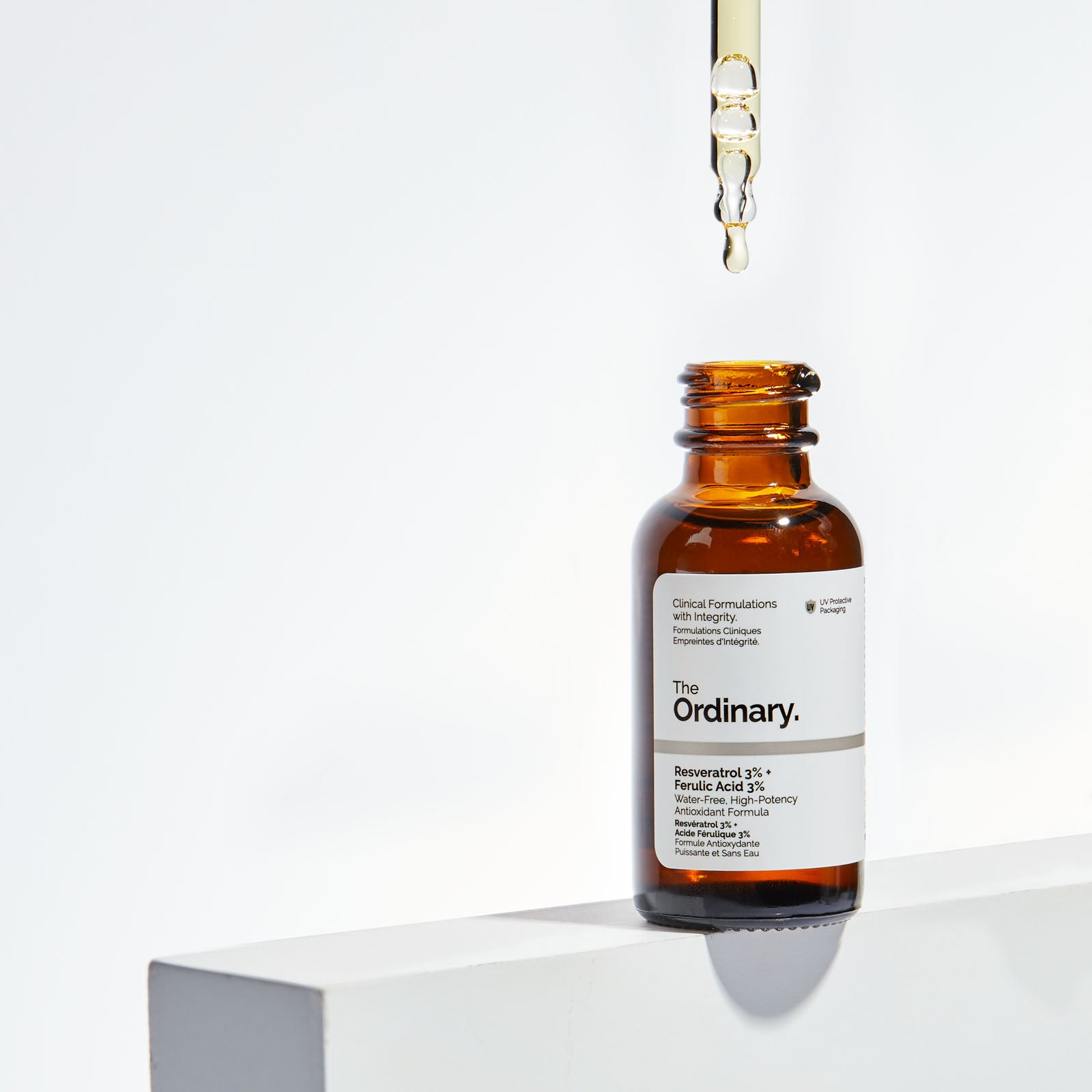 The Ordinary Resveratrol 3% + Ferulic Acid 3% Anhydrous Serum for dullness | 30ml, morning & evening use