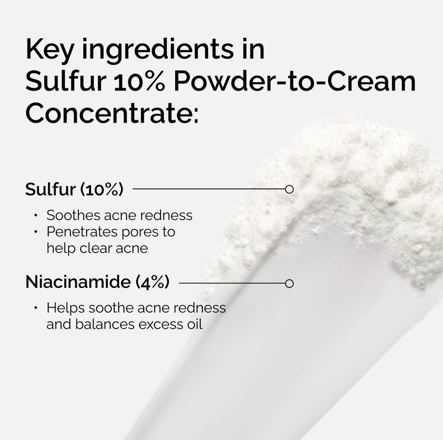 The Ordinary Sulfur 10% Powder-to-Cream Concentrate for visible shine | 5g, morning & evening use